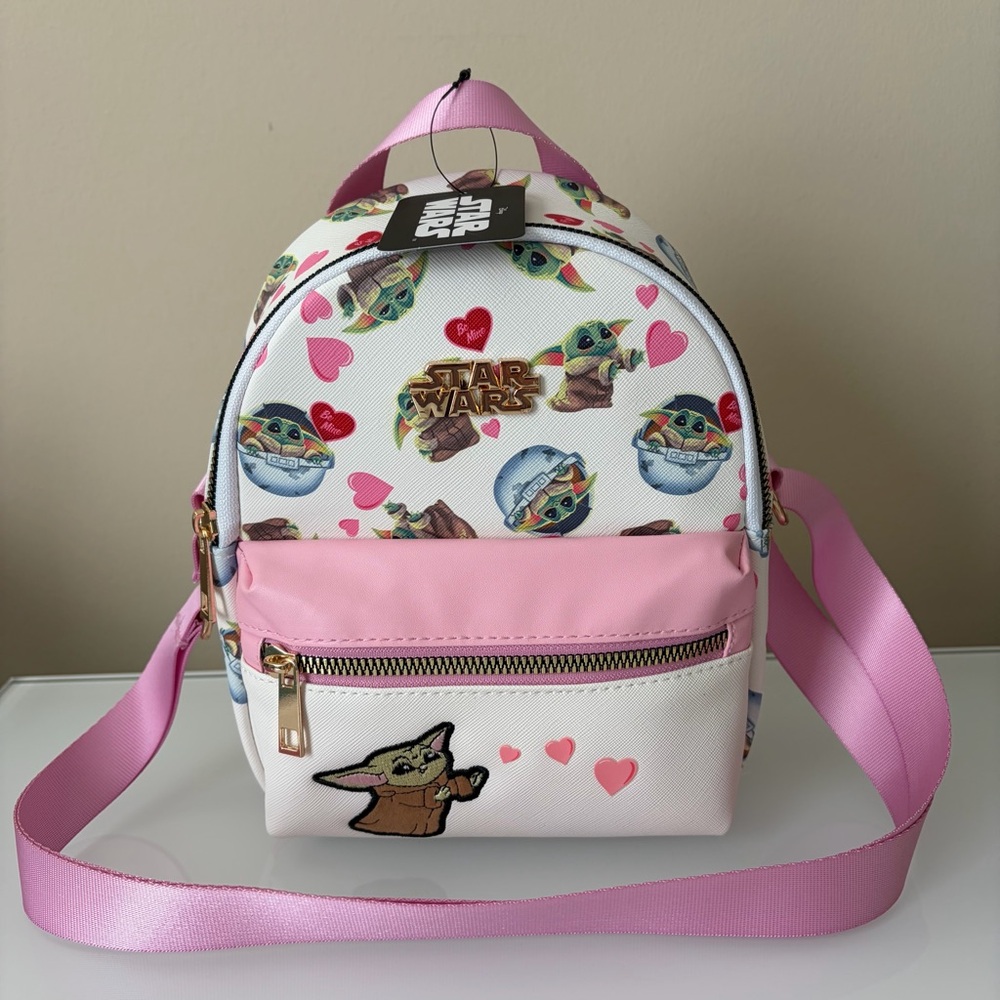 NWT Bioworld Star Wars Grogu Crossbody Bag Valentine’s Day Valentine Hearts